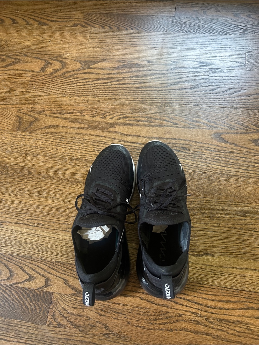 Nike Men's Black and White Air Max 270 Sneakers - Picture 5 of 7